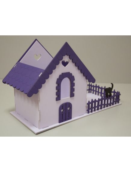 Кашпо "Дом с огородом" средний сиреневый, фиолетовый, 360*230*150 мм