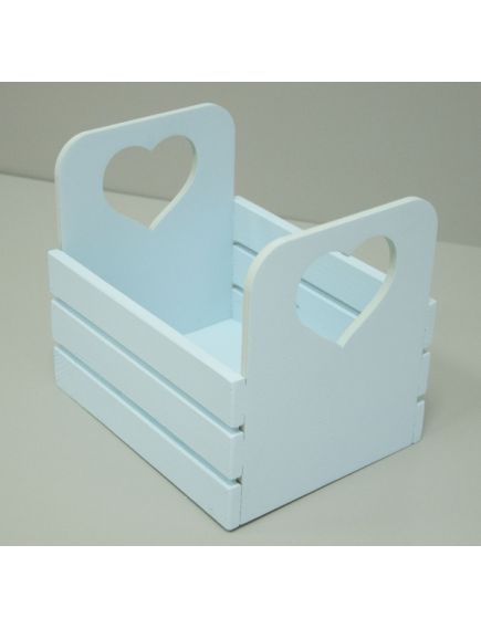 Кашпо "Ящик с ручками сердце", голубой, 200*150*100 мм