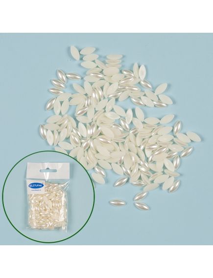 бусы половинчатые "рис" (белый), Цвет: белый